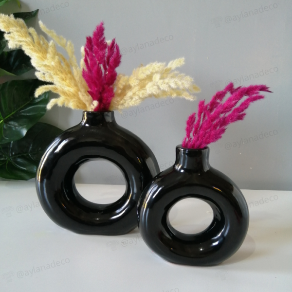Vase Donut Noir - Image 3