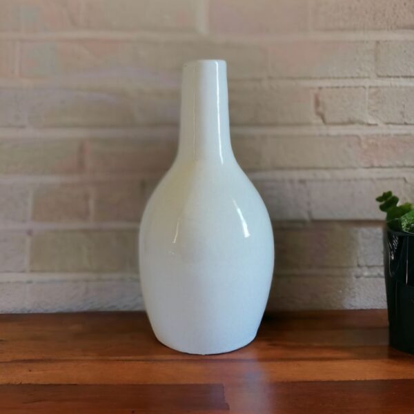 Vase Bouteille Blanc - Image 2