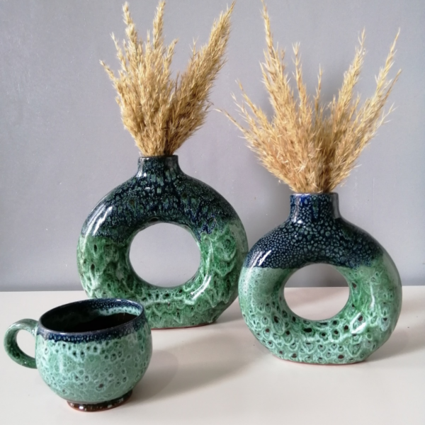Vase Donut Vert Royale – Image 3