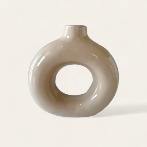 Vase Donut Beige – Ajoutez une Touche de Chic à Votre Intérieur