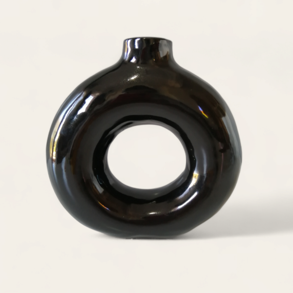 Vase Donut Noir