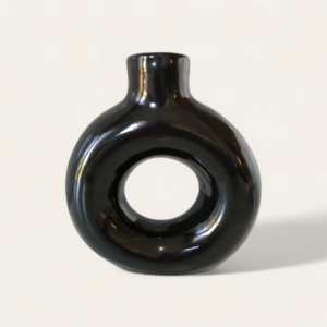 Vase Donut Noir<span> - </span>Medium