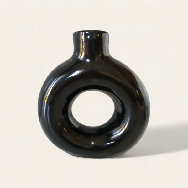 Vase Donut Noir - Image 2