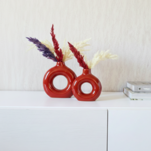 Vase Donut Rouge Brique